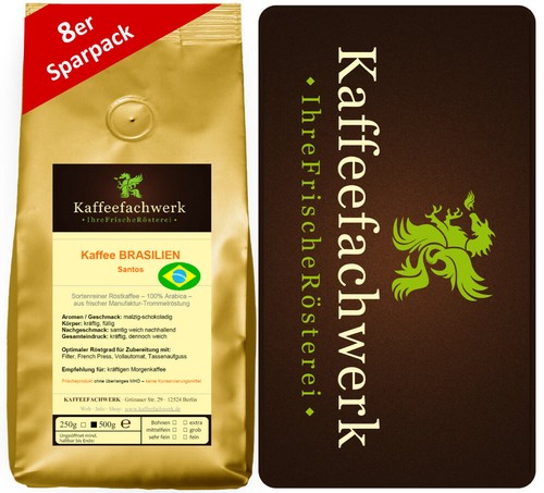Brasilien santos kaffee 8x500g - brasilien,