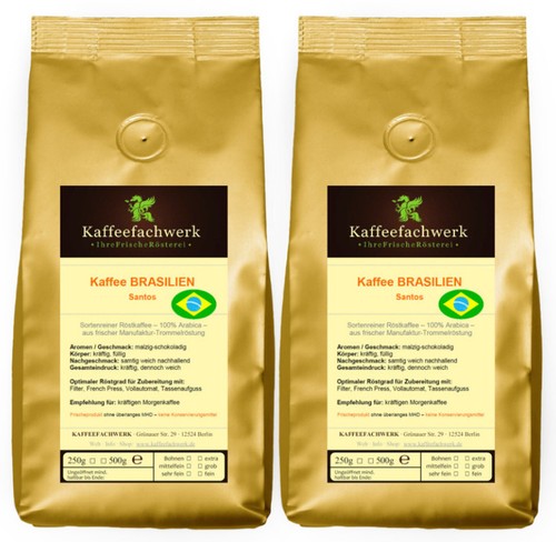 Brasilien santos kaffee 2x500g - kaffee,